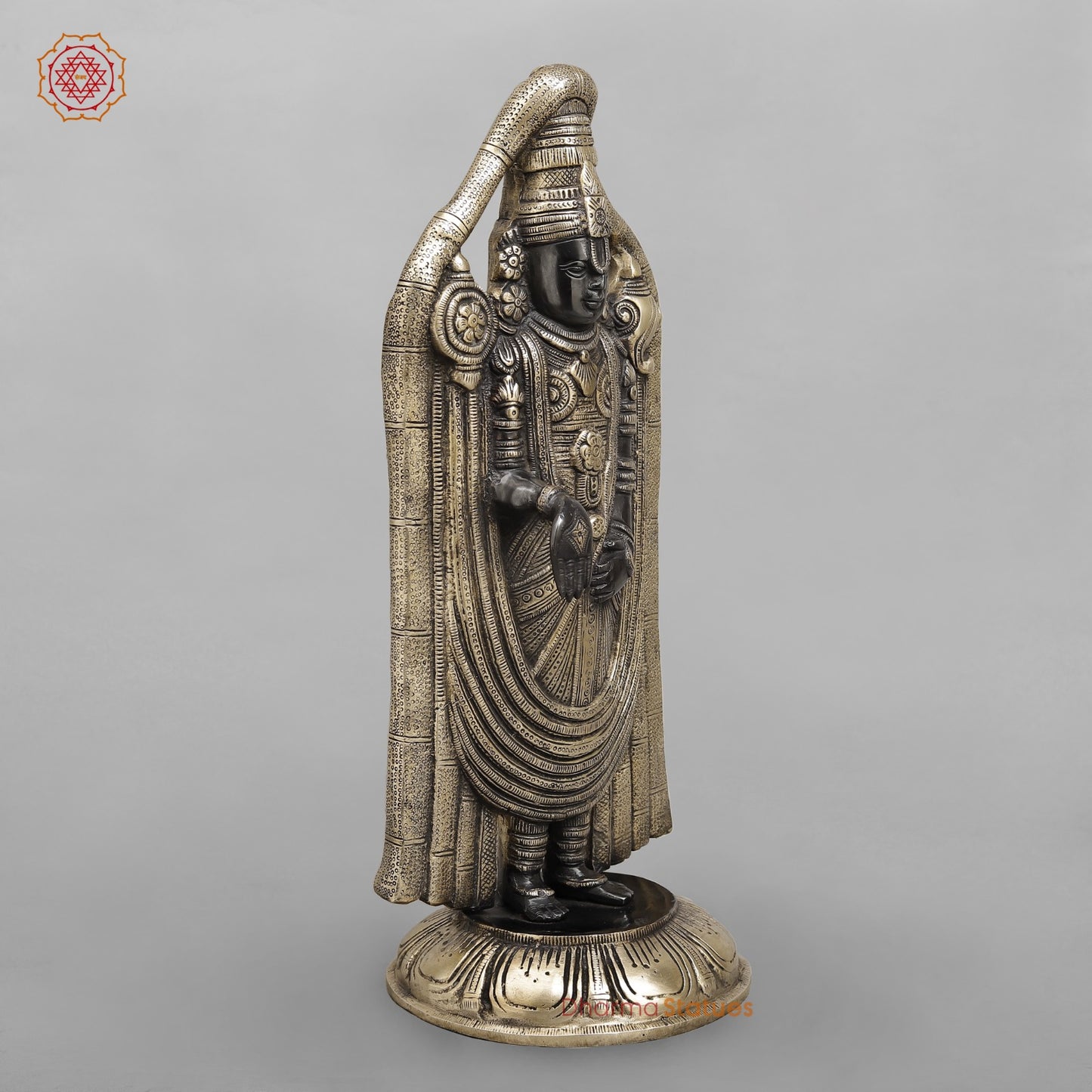 Brass Tirupati Balaji Fine, Royal Black Finish 19"