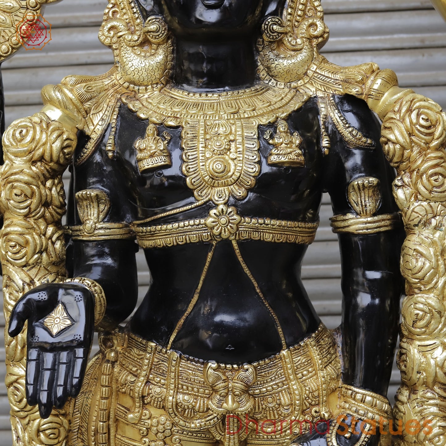 Brass Balaji Large with Dasvatar And Ashtlakshmi Arch Fine, Black And Gold Finish 92"