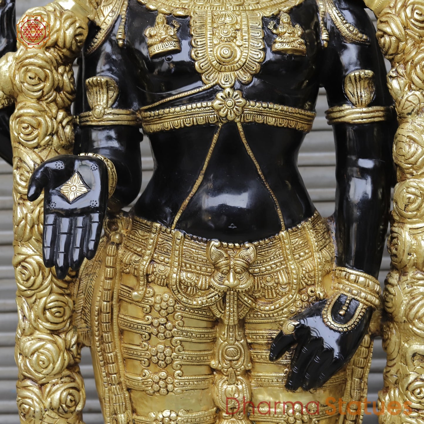 Brass Balaji Large with Dasvatar And Ashtlakshmi Arch Fine, Black And Gold Finish 92"