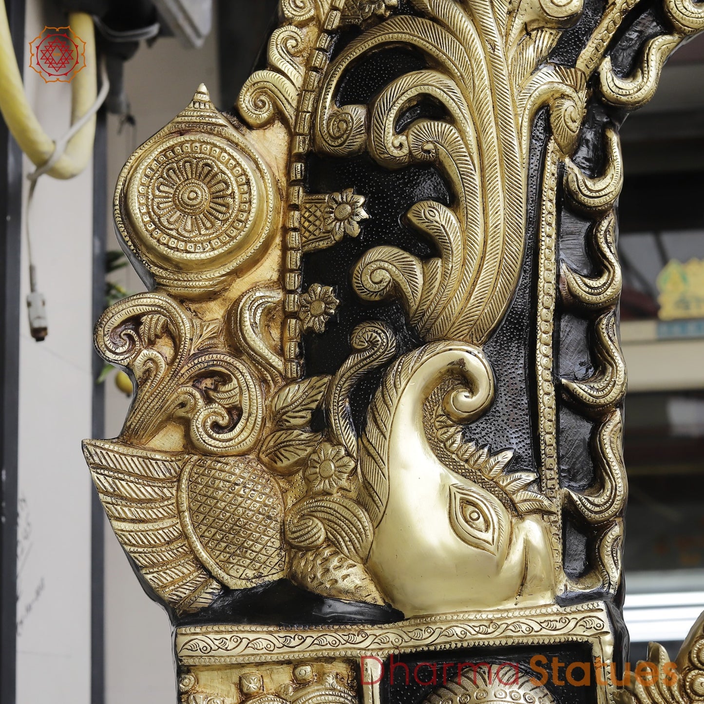 Brass Balaji Large with Dasvatar And Ashtlakshmi Arch Fine, Black And Gold Finish 92"