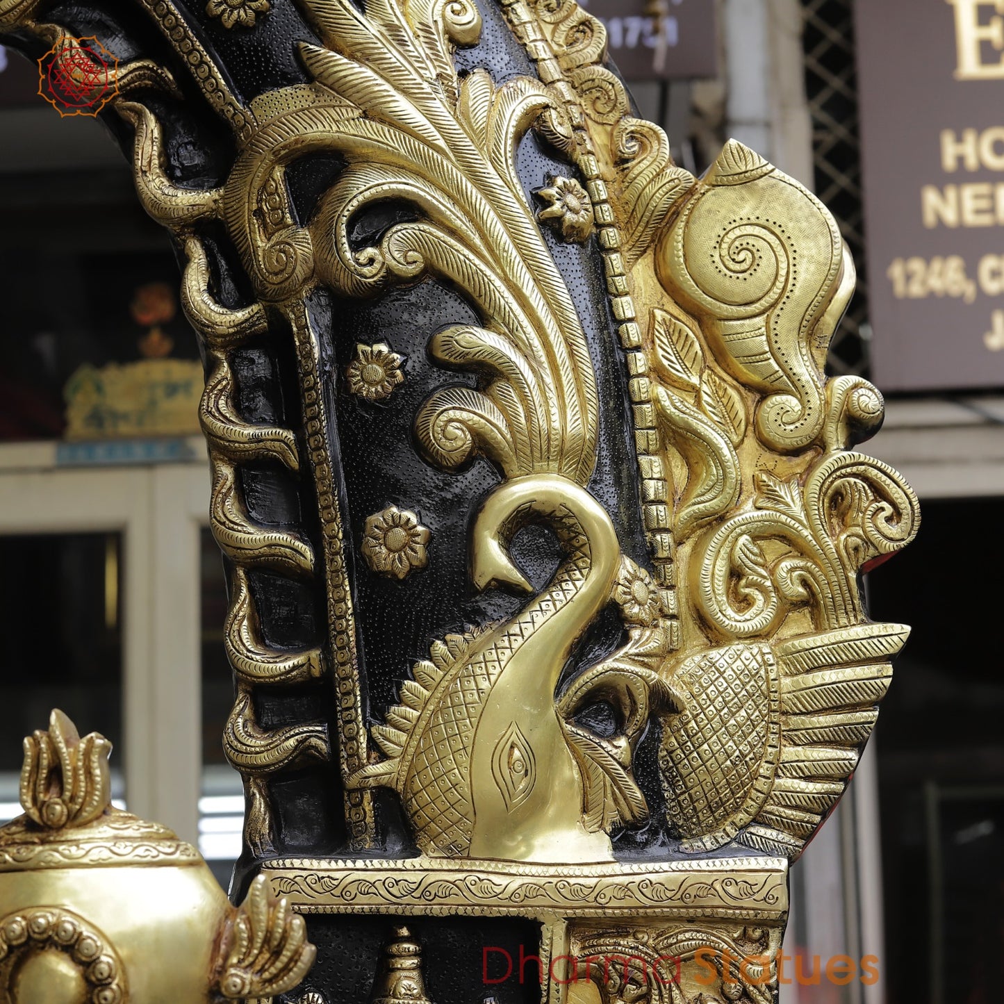 Brass Balaji Large with Dasvatar And Ashtlakshmi Arch Fine, Black And Gold Finish 92"
