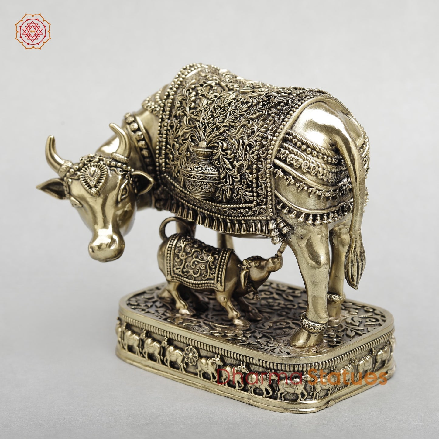Brass Cow with calf(Kamdhenu) Fine 6.5”