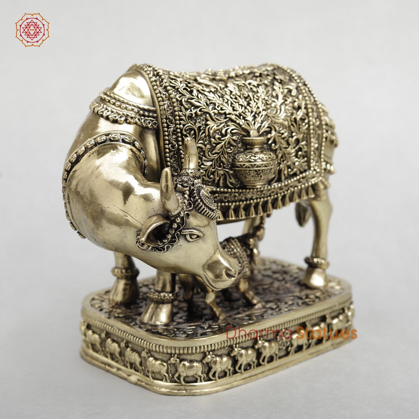 Brass Cow with calf(Kamdhenu) Fine 6.5”
