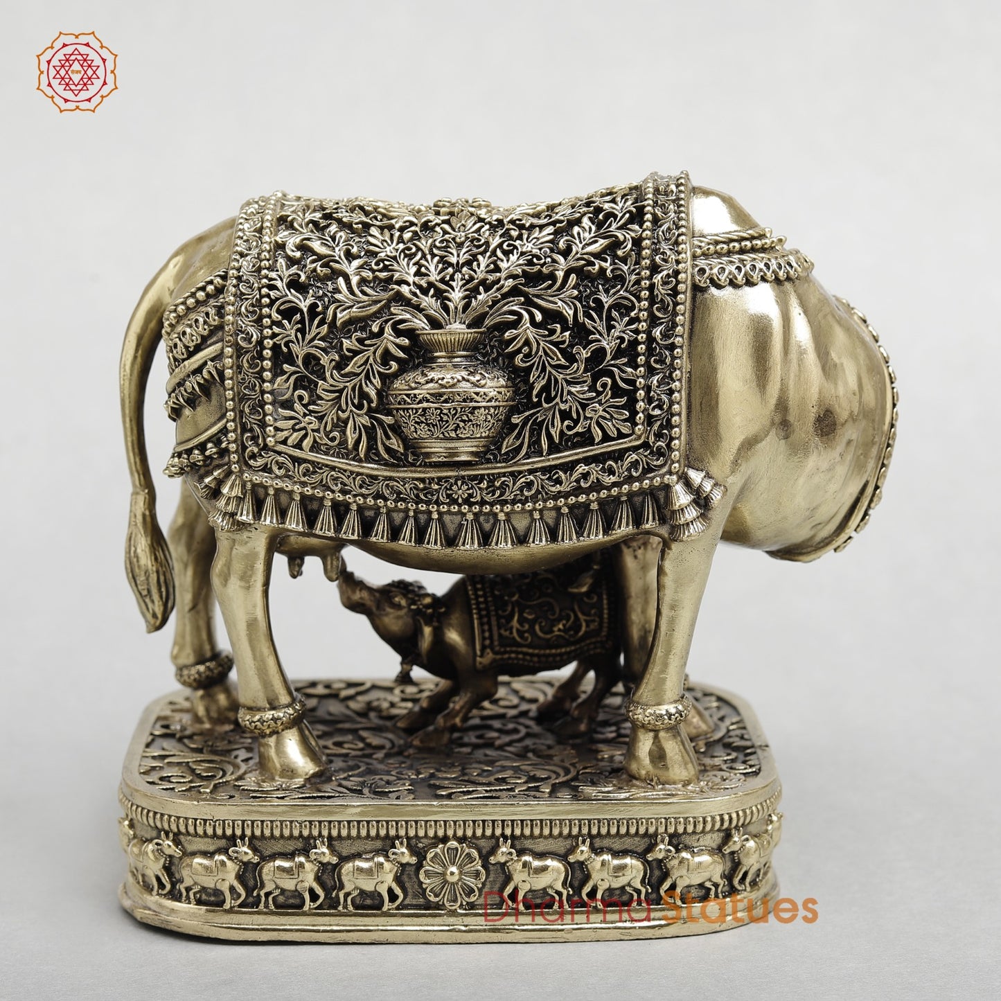 Brass Cow with calf(Kamdhenu) Fine 6.5”