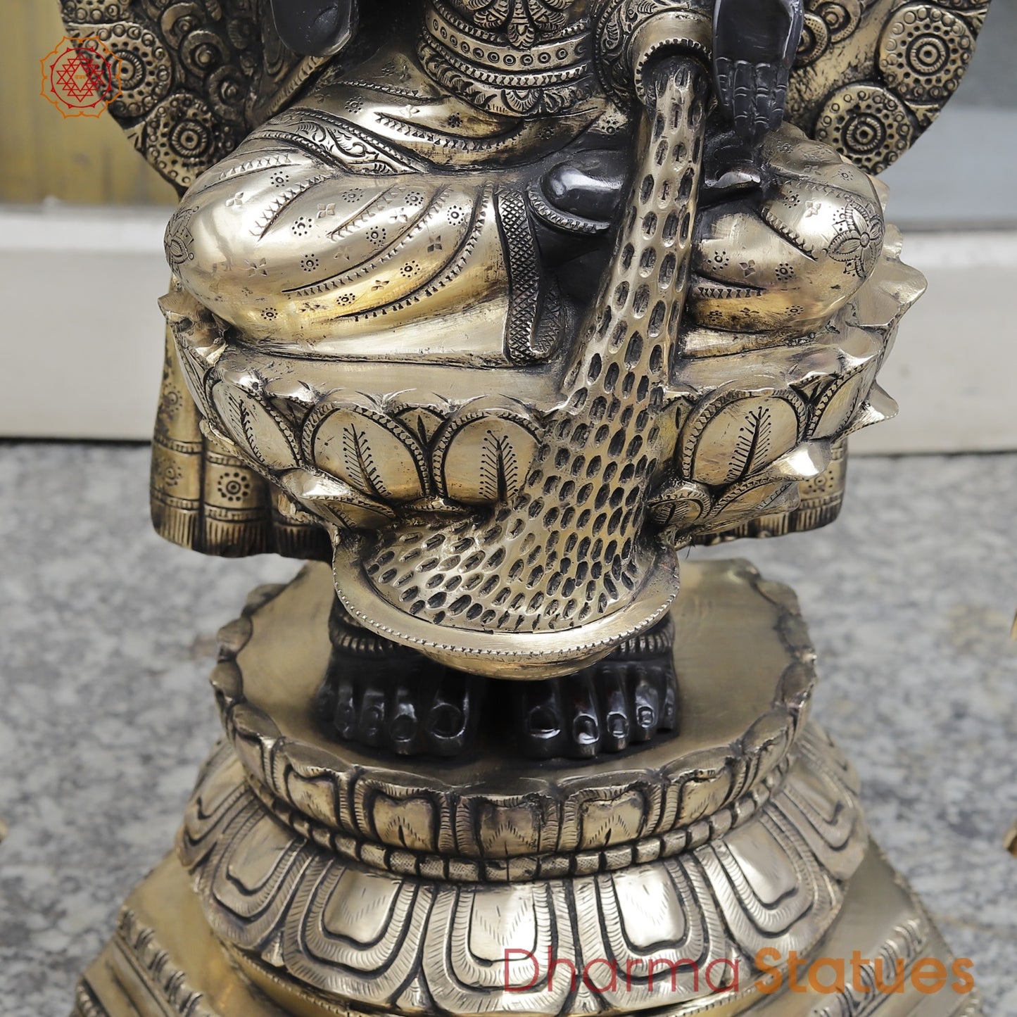 Brass Tirupati Balaji With Dhanlakshmi Fine, Black and Gold Finish 52”
