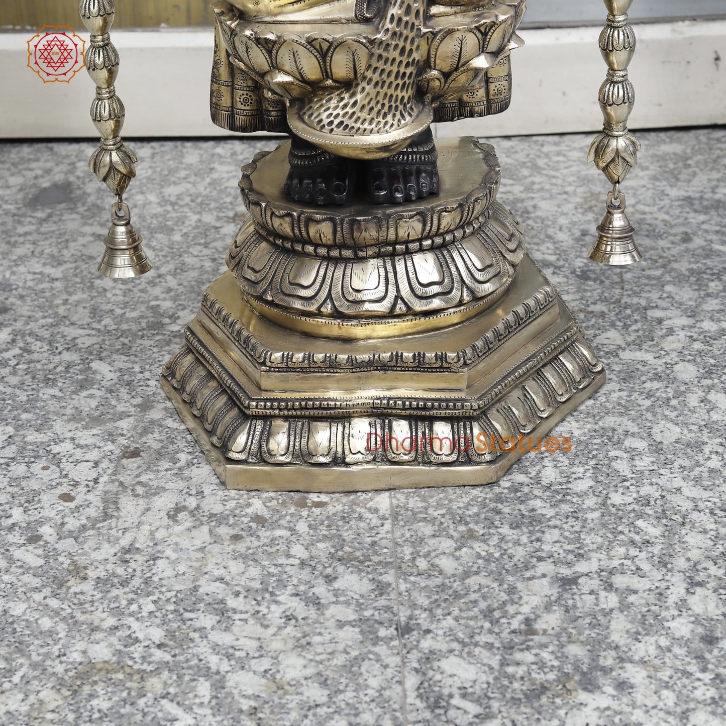 Brass Tirupati Balaji With Dhanlakshmi Fine, Black and Gold Finish 52”