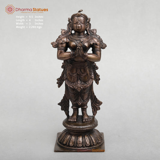 Brass Hanuman Ji Standing fine 9.5"