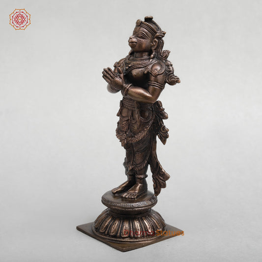Brass Hanuman Ji Standing fine 9.5"