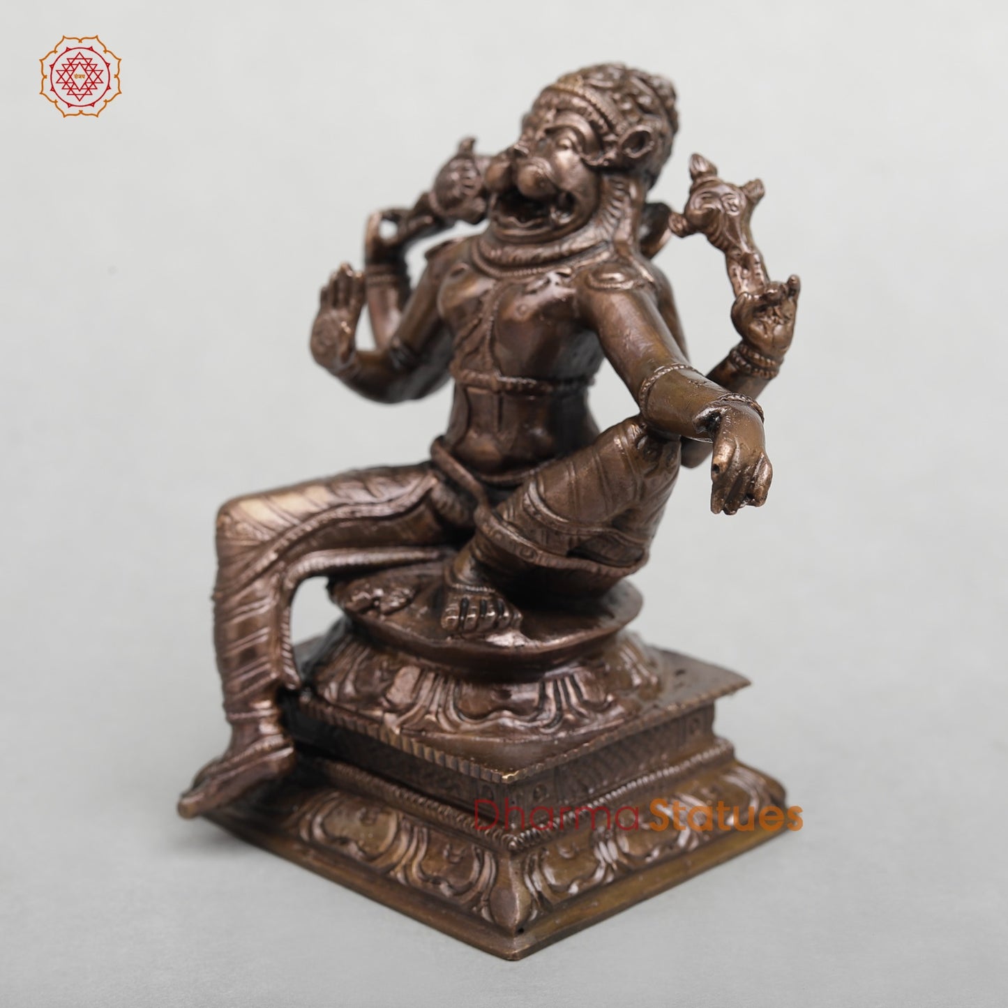 Copper Narsimha Seated Fine 5"