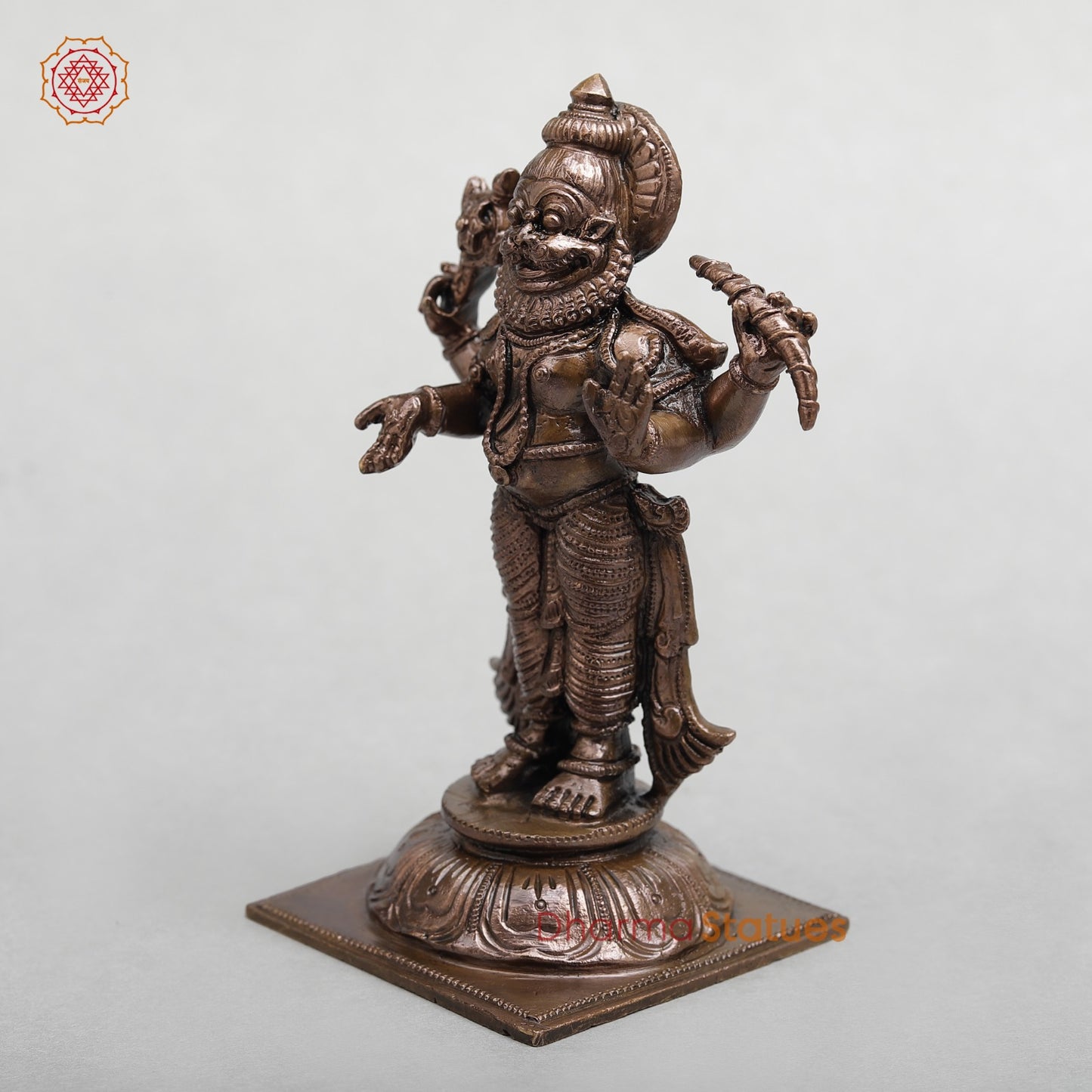 Copper Narsimha Standing Fine 6"