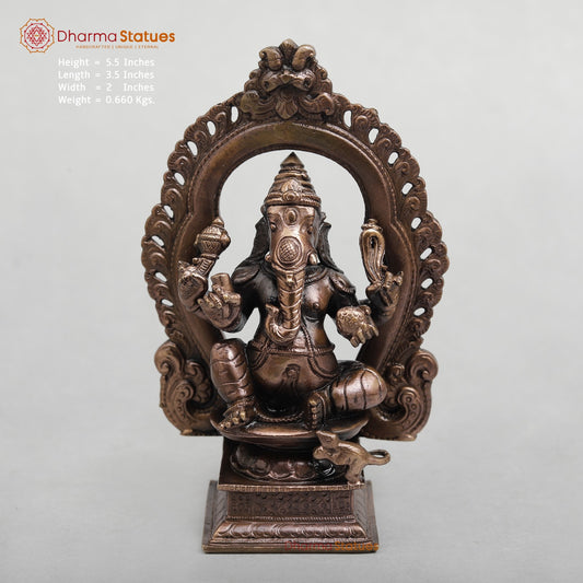Copper Frame Ganesh Seated fine 5.5"