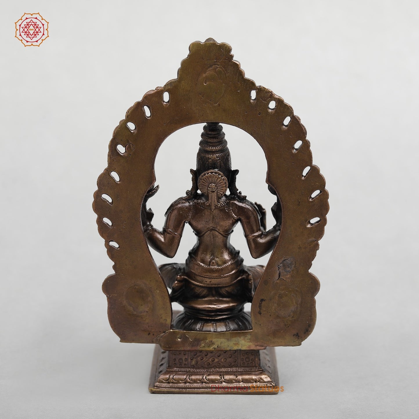 Copper Lakshmi Seated With Arch 5.5”