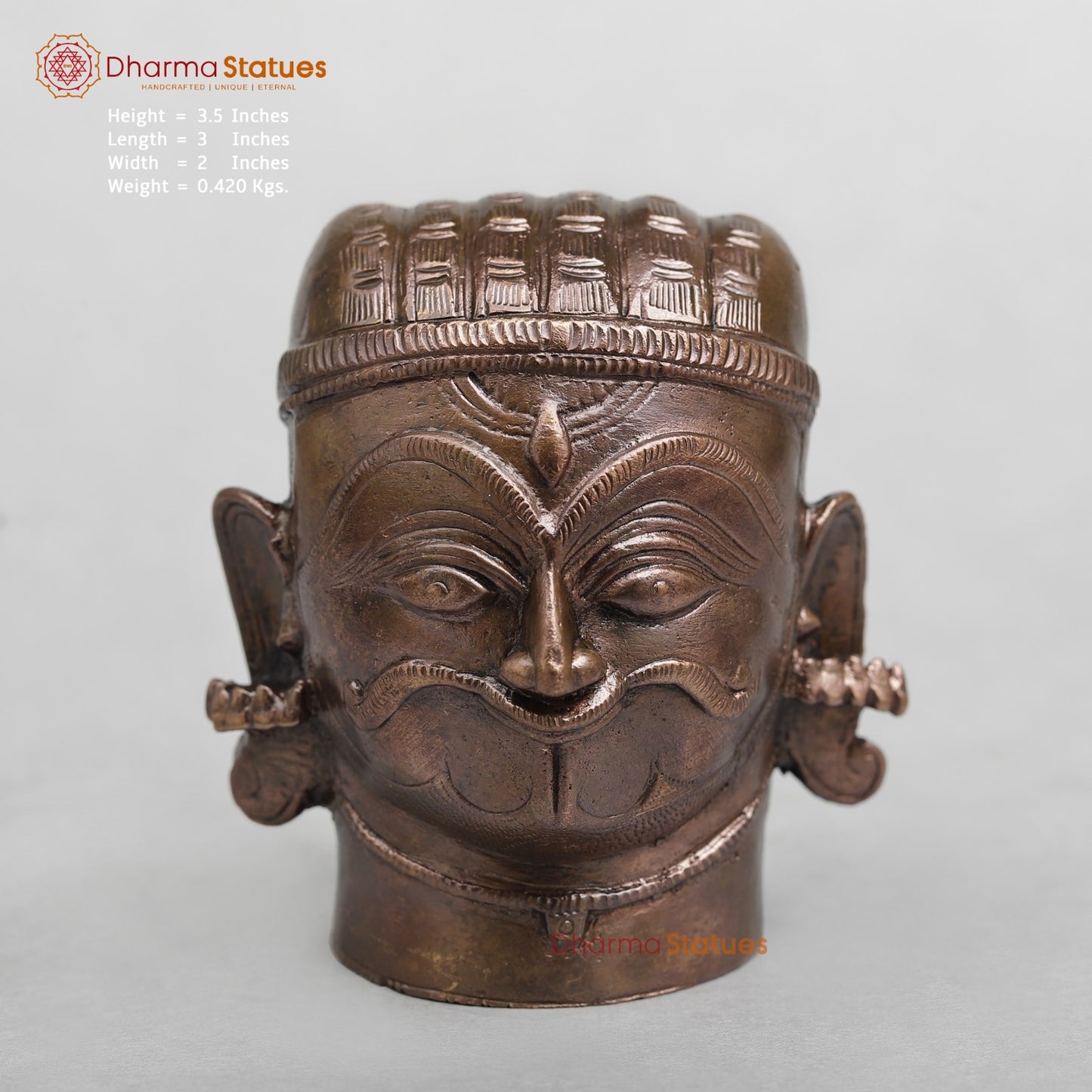 Copper Mukhlingam Shiva Head Fine 3.5”