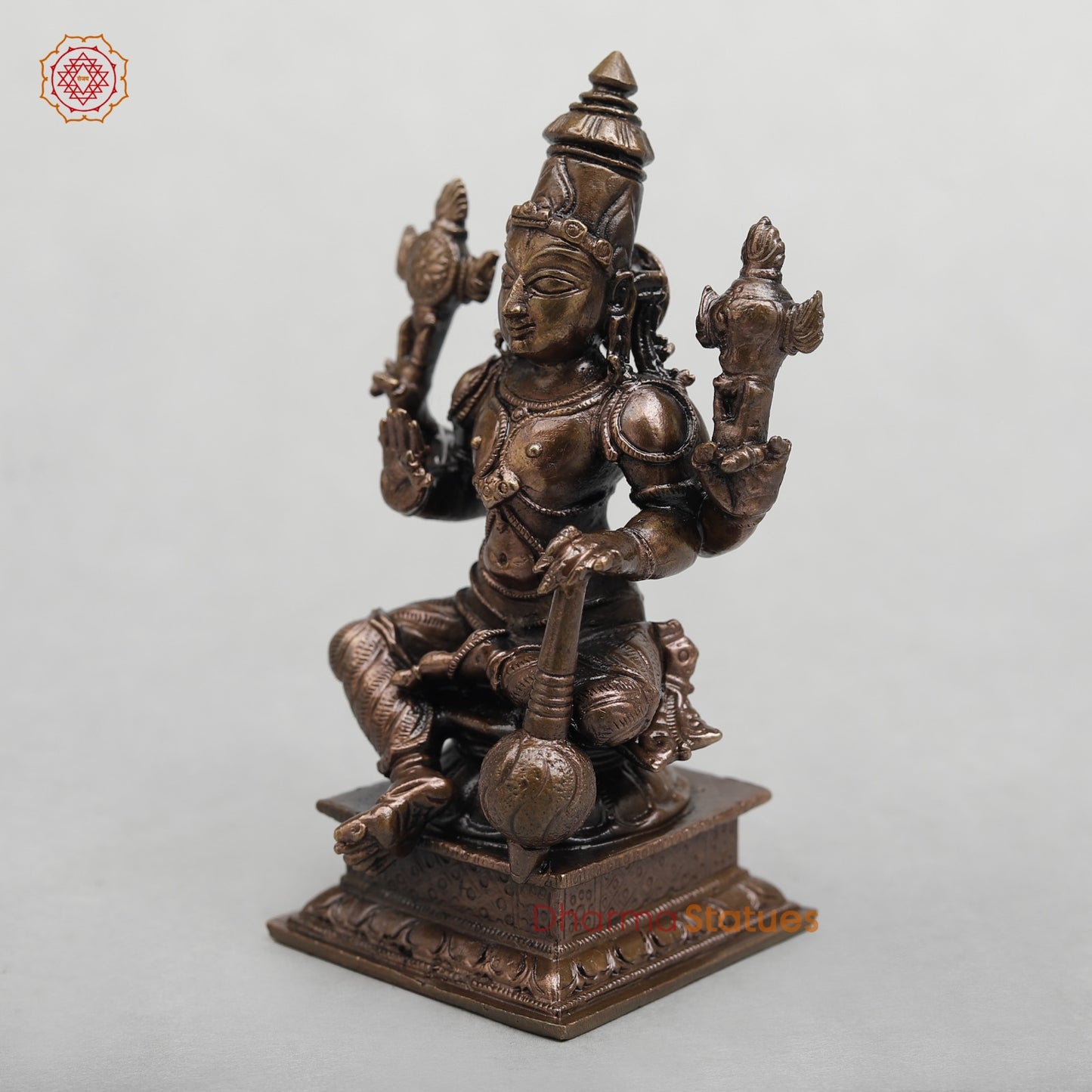 Copper Vishnu Seated Fine 4.5”