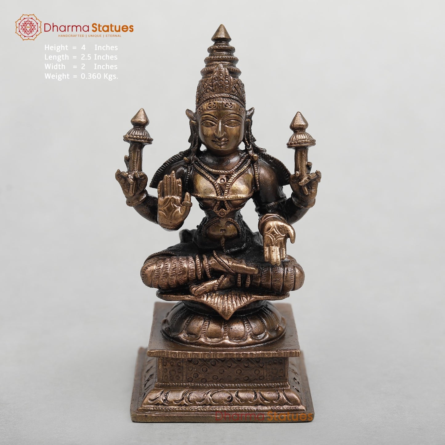Copper Lakshmi Seated Fine 4.5”