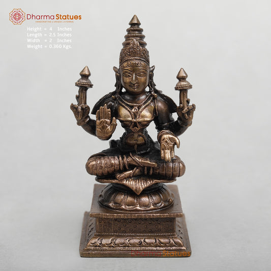 Copper Lakshmi Seated Fine 4.5”