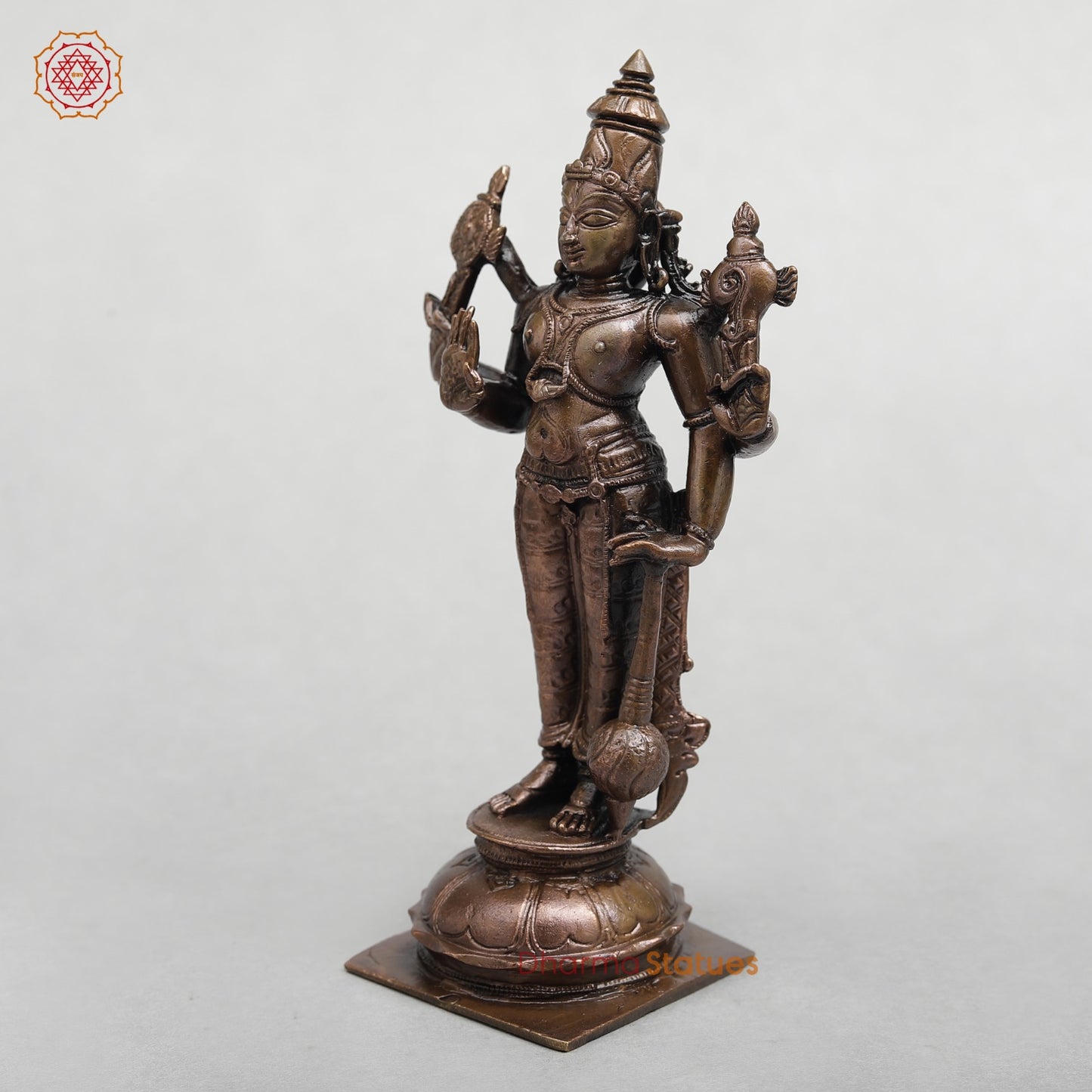 Copper Vishnu Standing Fine 6”