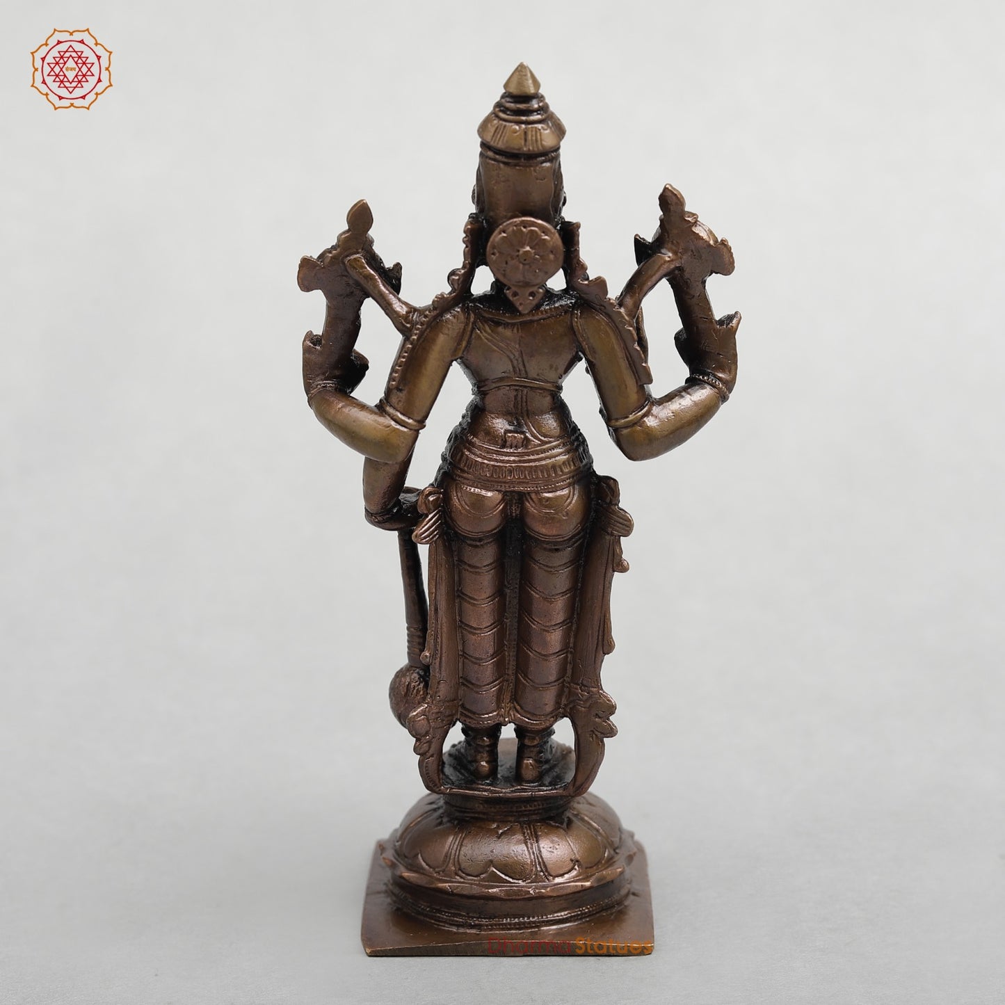 Copper Vishnu Standing Fine 6”