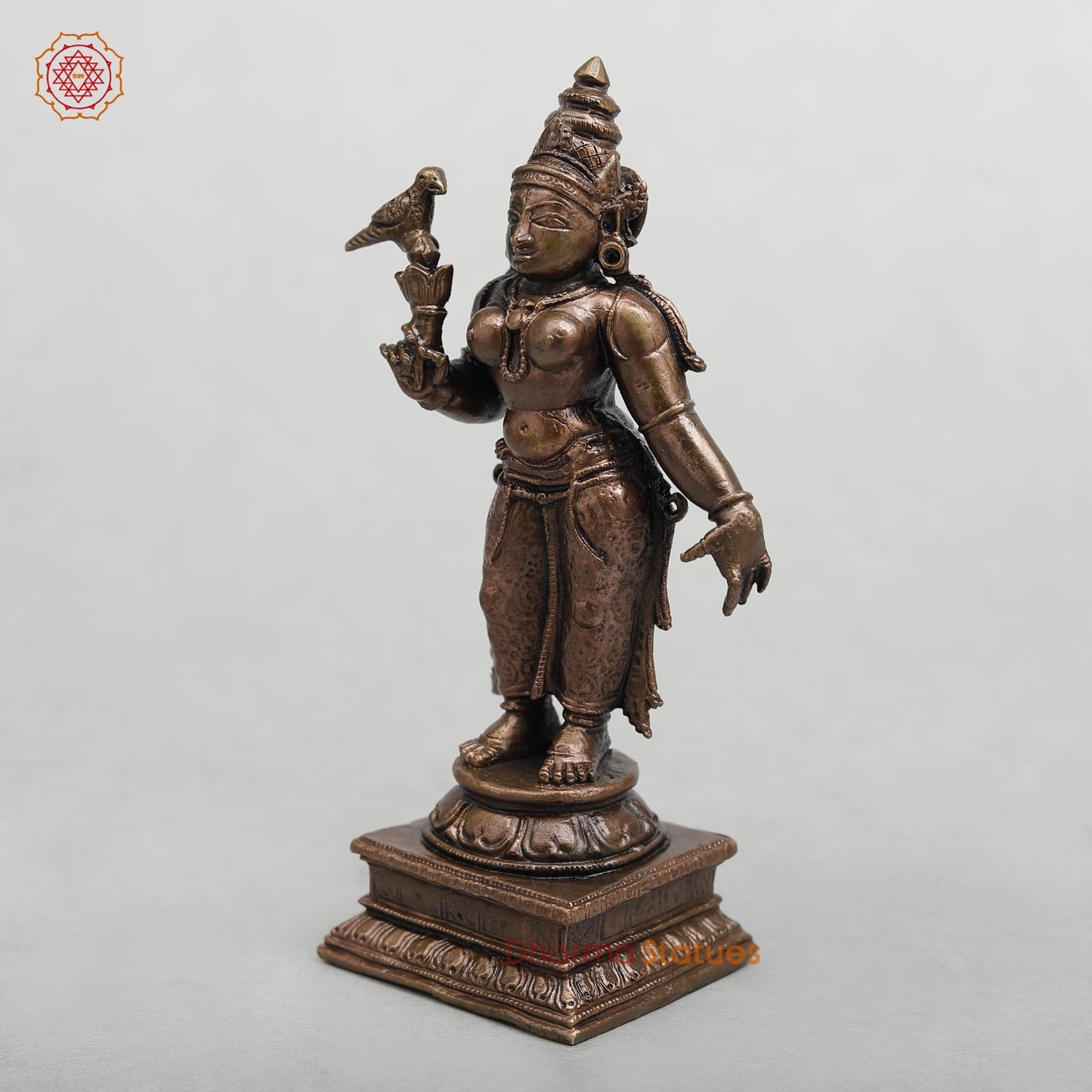 Copper Meenakshi Amman Standing Fine 4.5”