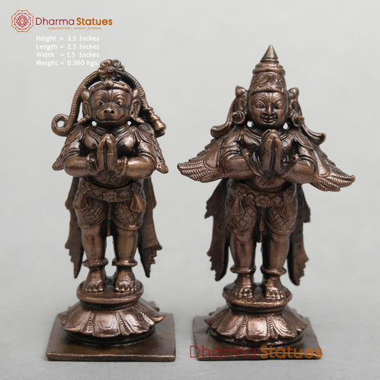 Copper Divine set Of Hanuman and Garuda 3.5”