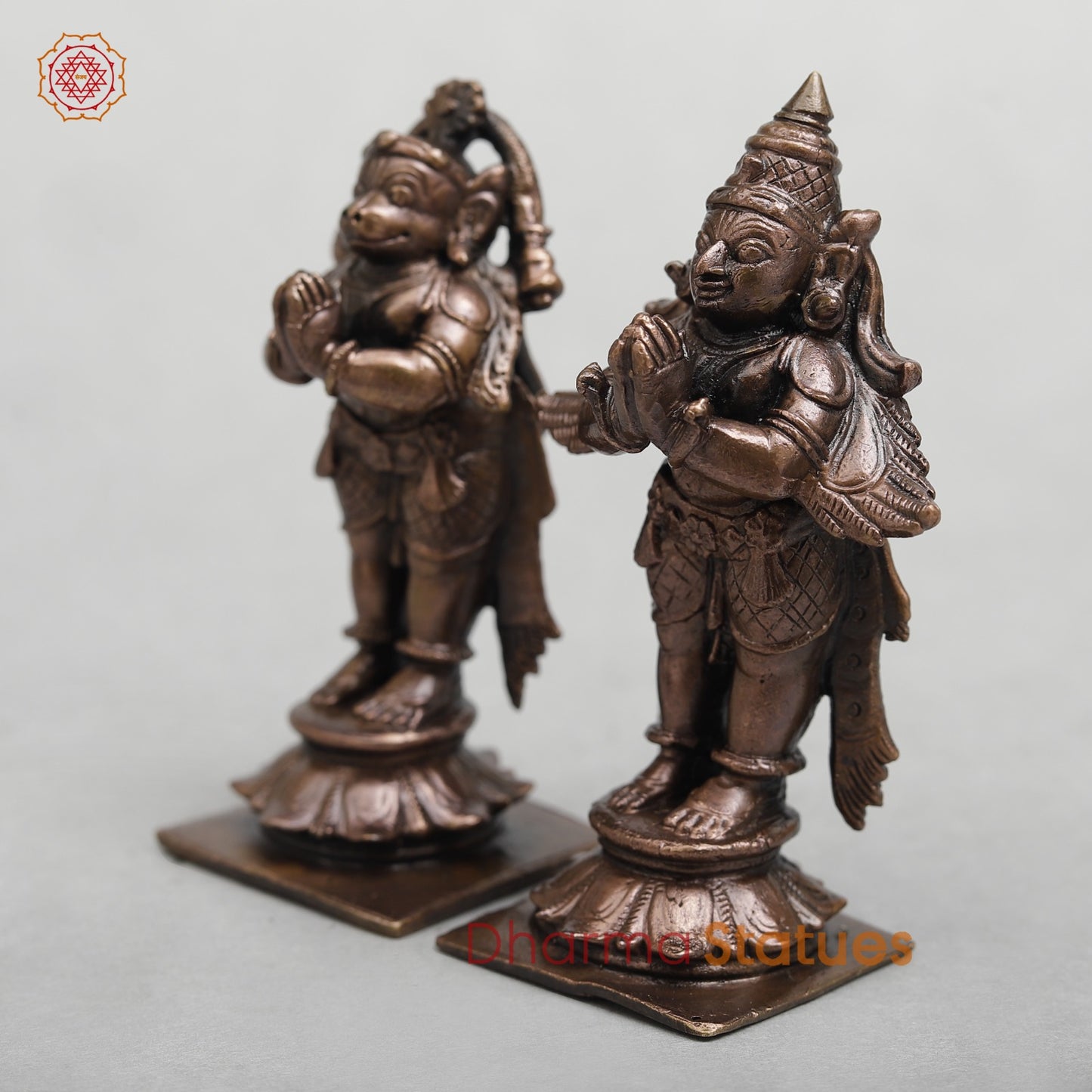 Copper Divine set Of Hanuman and Garuda 3.5”