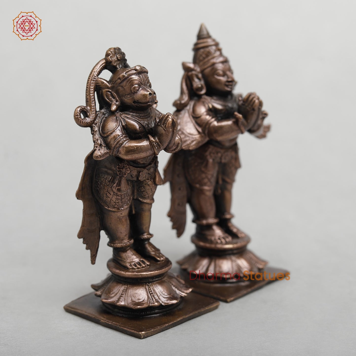 Copper Divine set Of Hanuman and Garuda 3.5”
