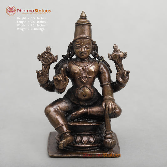 Copper Vishnu Seated fine 3.5”
