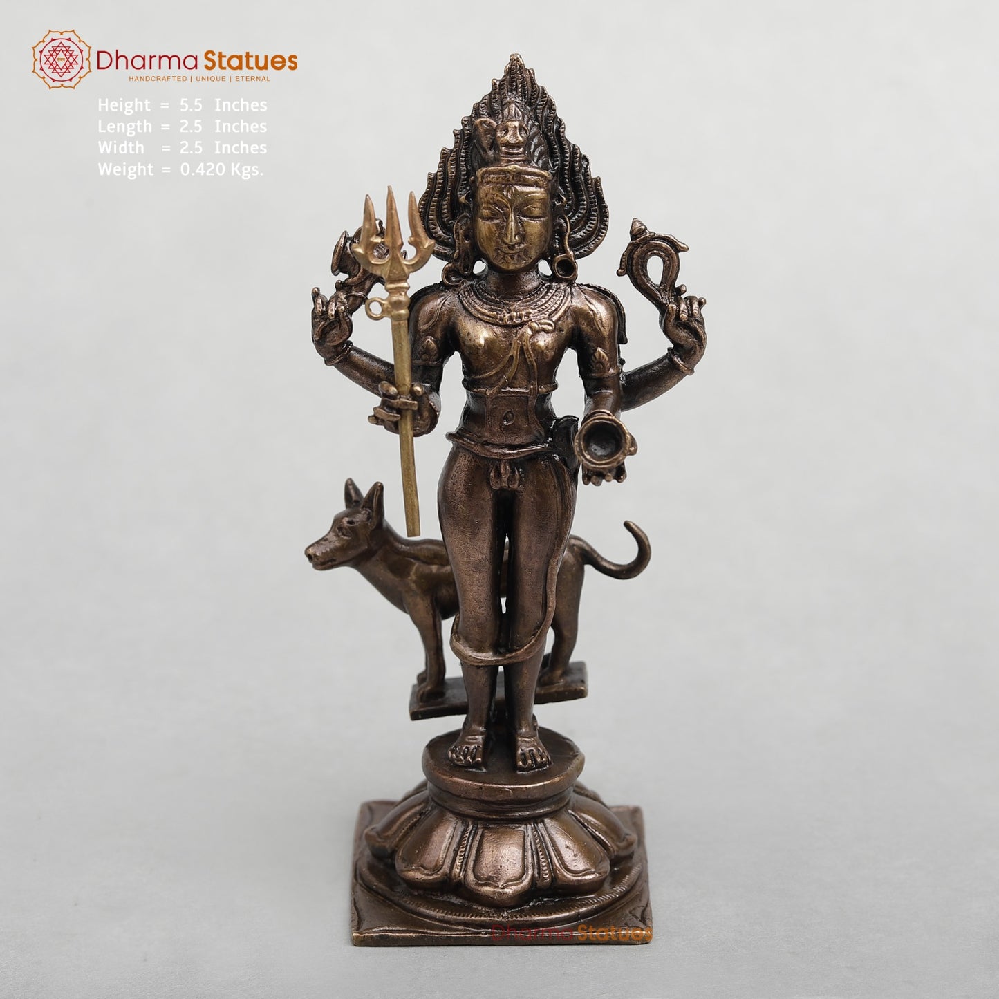 Copper Bhairo Standing Fine 5.5”