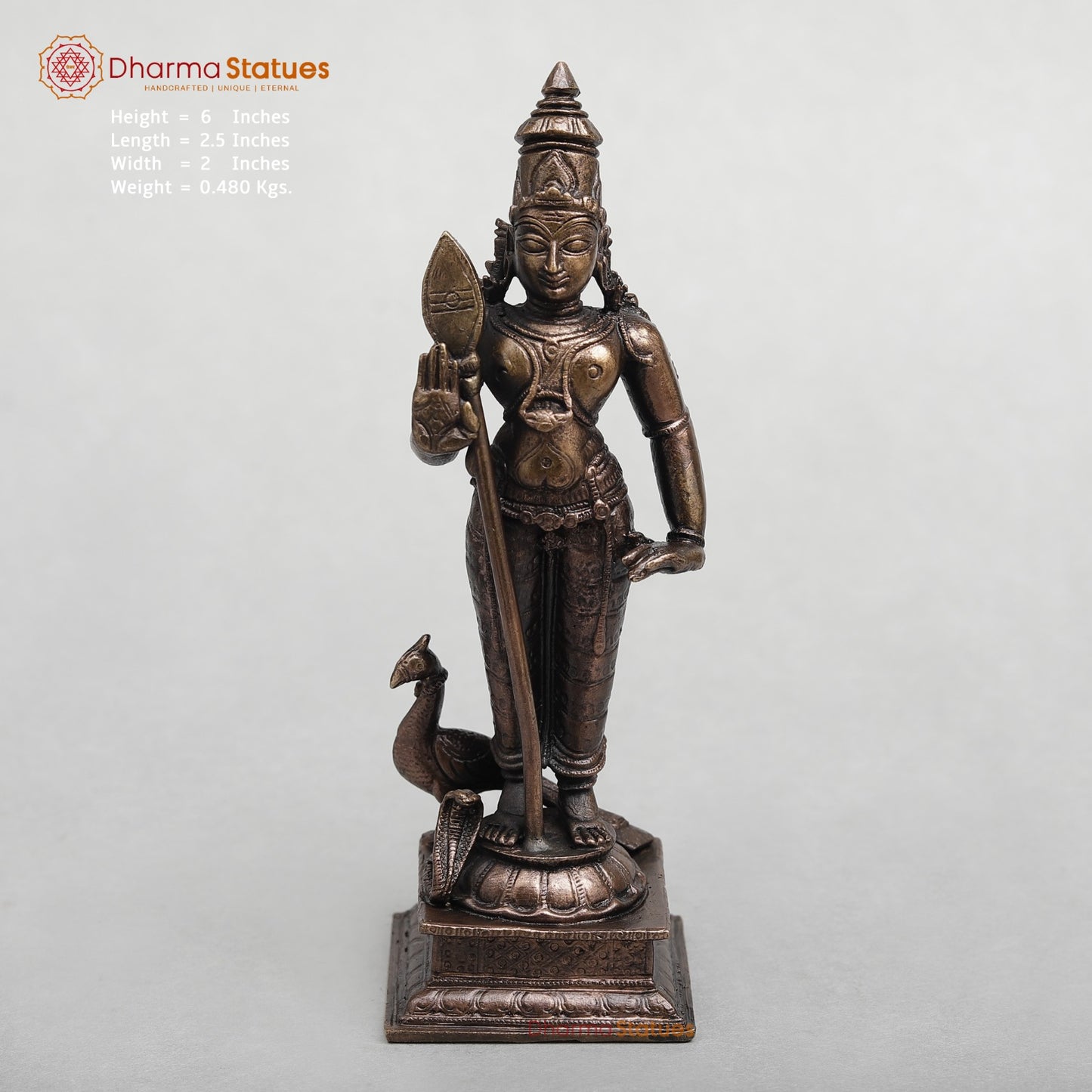 Copper Kartik (Murugan) Fine 6”
