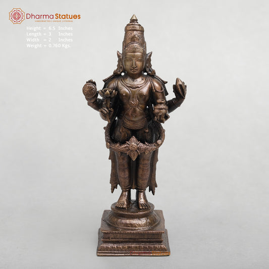 Copper Dhanwantri Standing Fine 6.5”