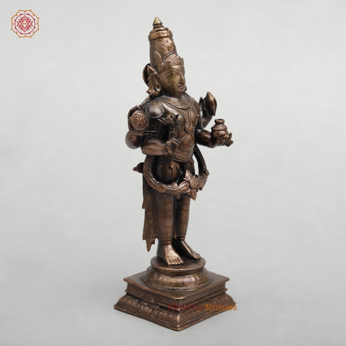 Copper Dhanwantri Standing Fine 6.5”