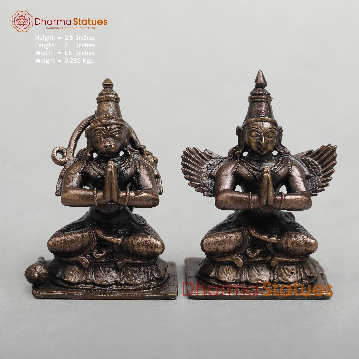 Copper Hanuman Garuda Set 2.5”
