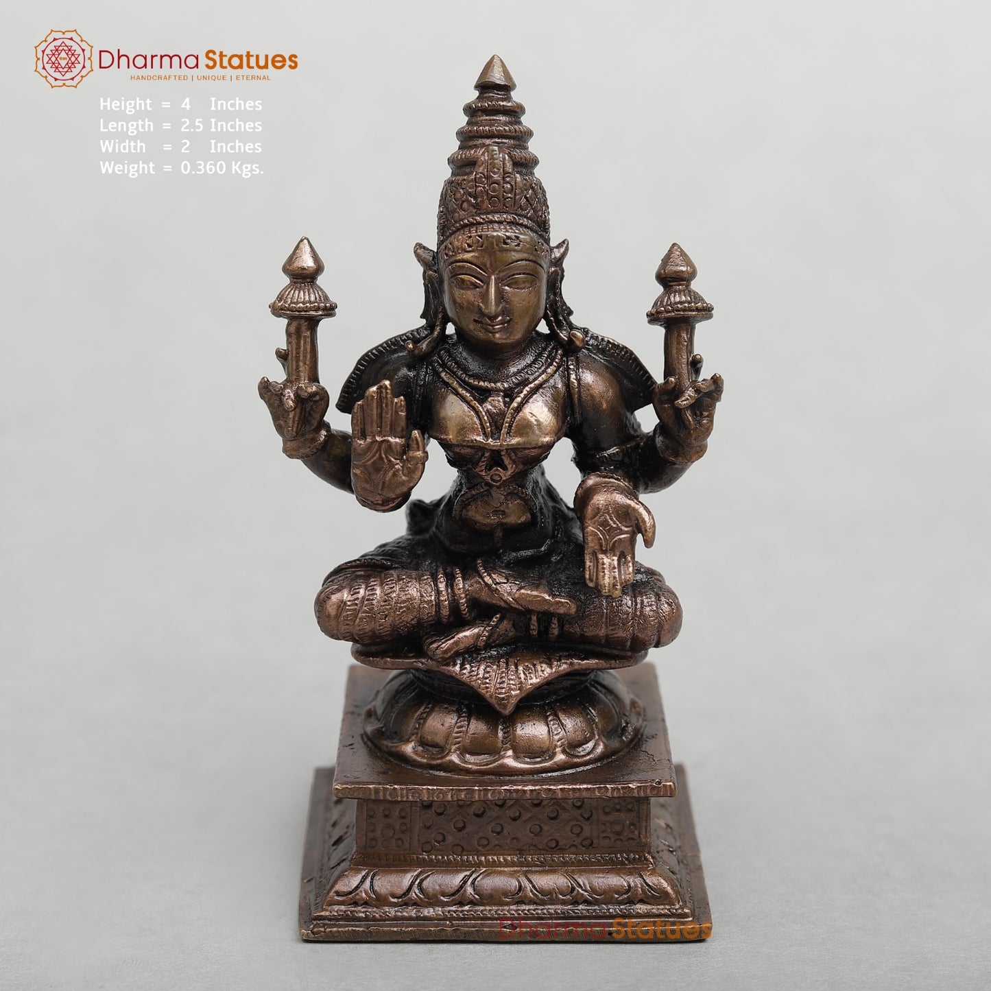 Copper Lakshmi Seated Fine 4”