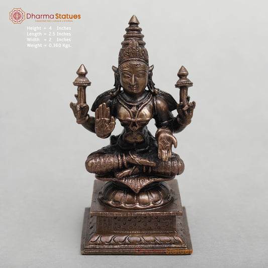 Copper Lakshmi Seated Fine 4”