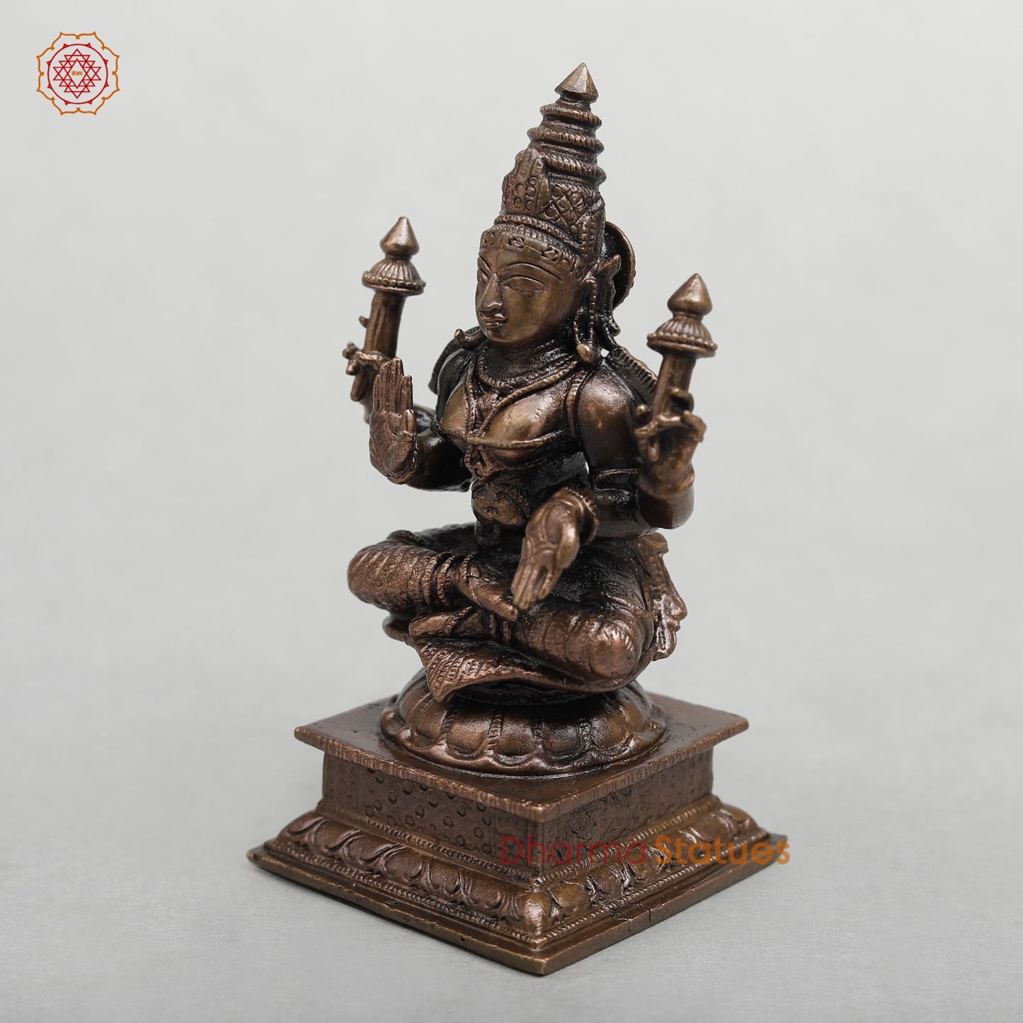 Copper Lakshmi Seated Fine 4”