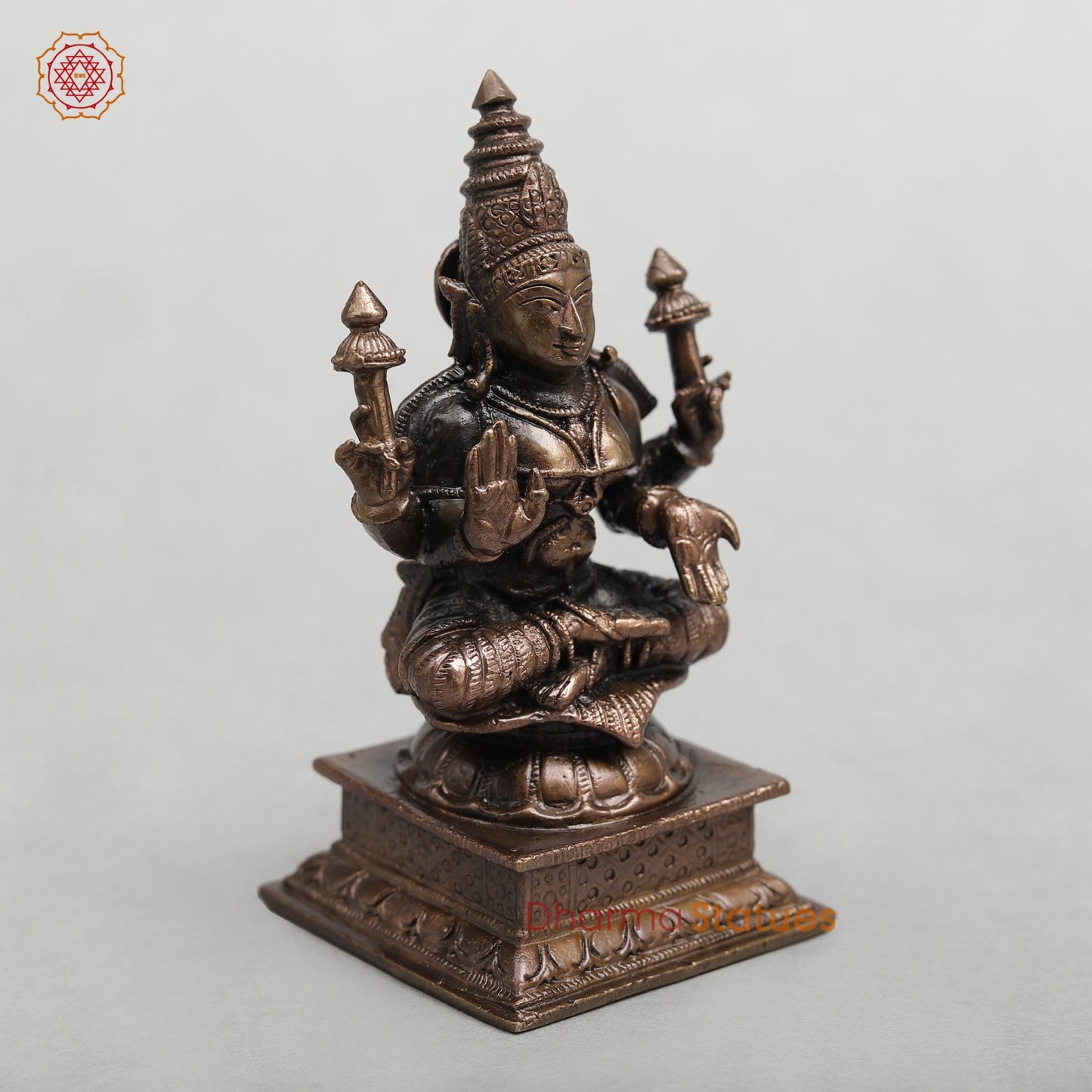 Copper Lakshmi Seated Fine 4”