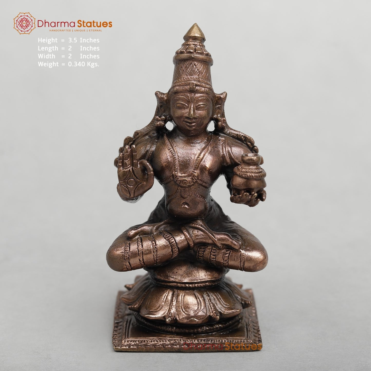 Copper Dhanwantri Seated Fine 3.5”