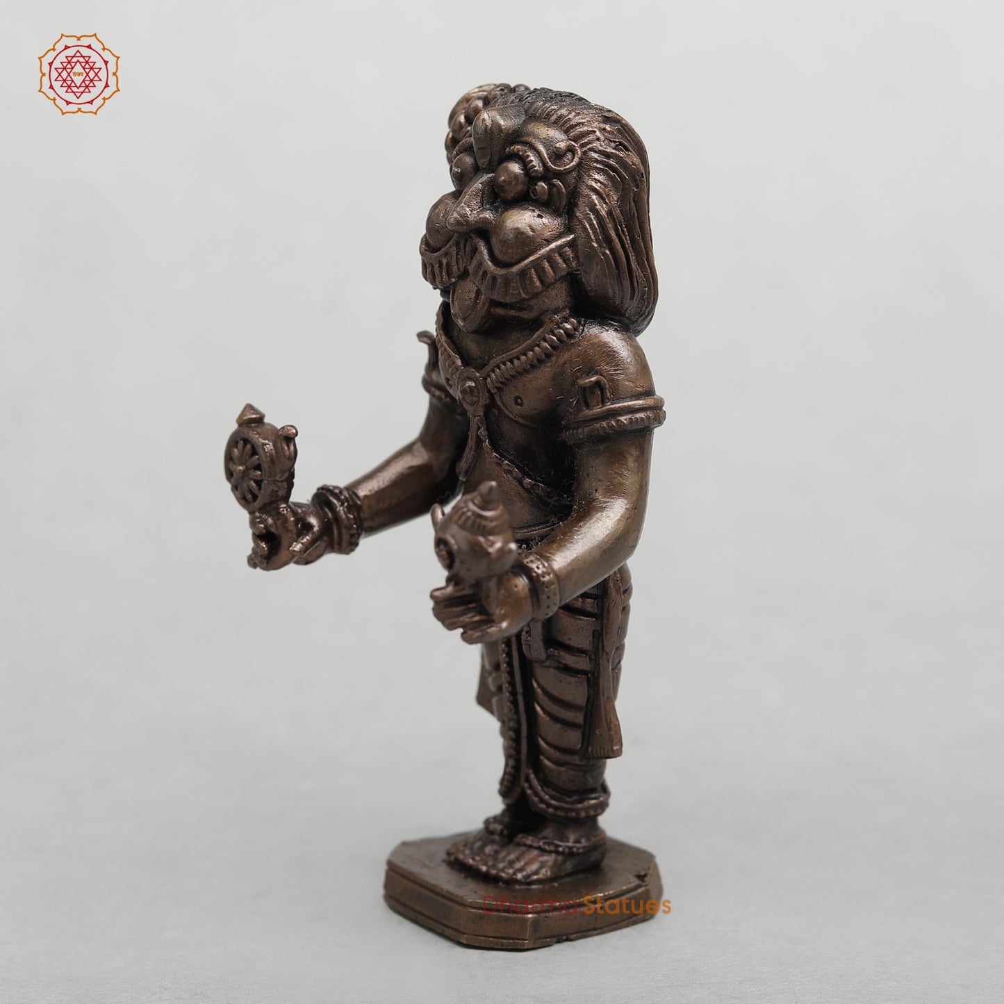 Copper Narsimha standing 4”