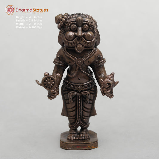 Copper Narsimha standing 4”