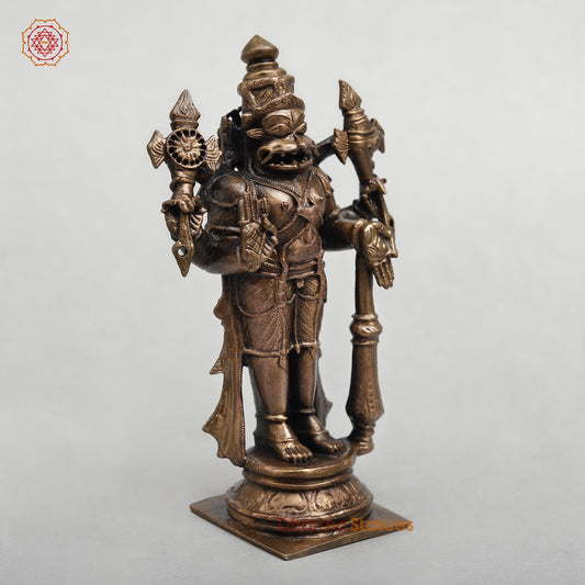 Copper Narsimha standing Fine 6”