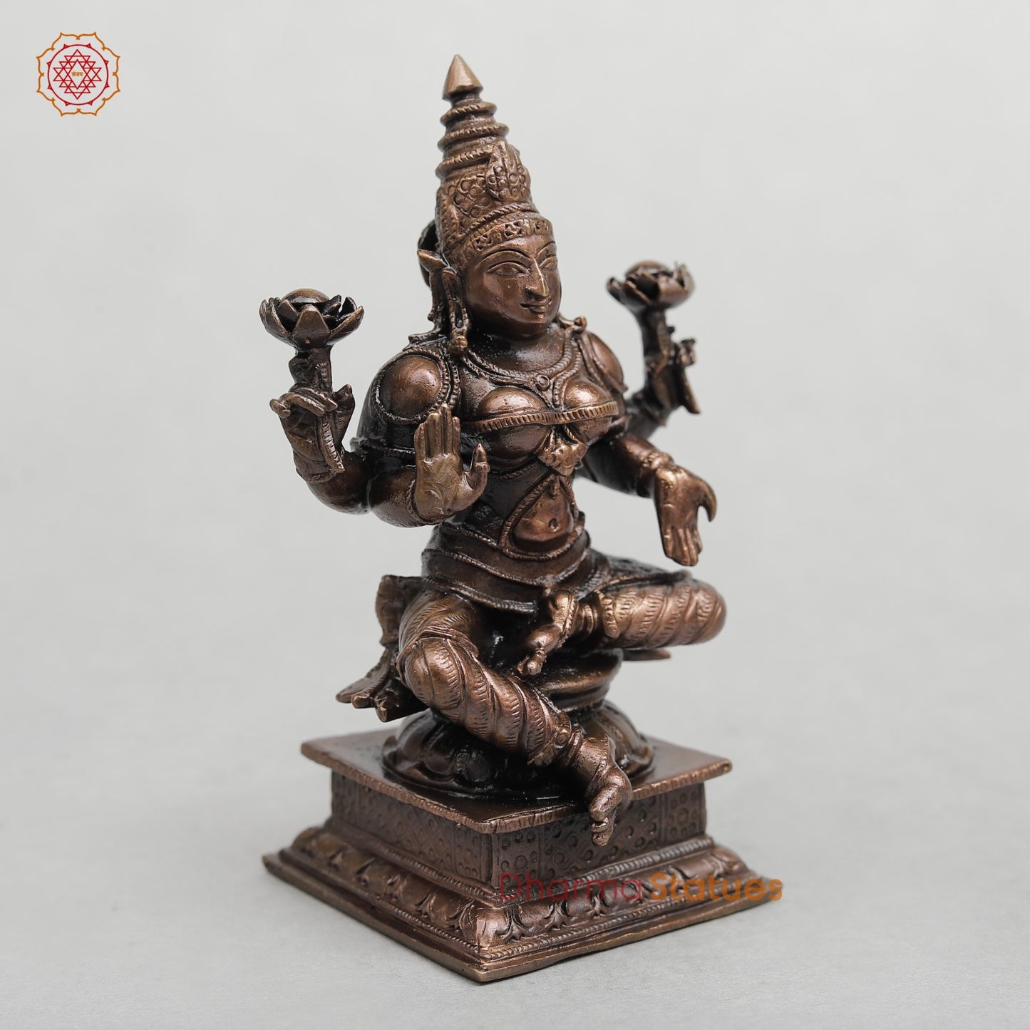 Copper Lakshmi seated 4.5”