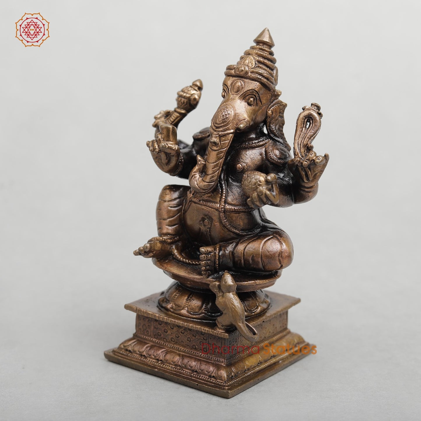 Copper Ganesh seated 4.5”