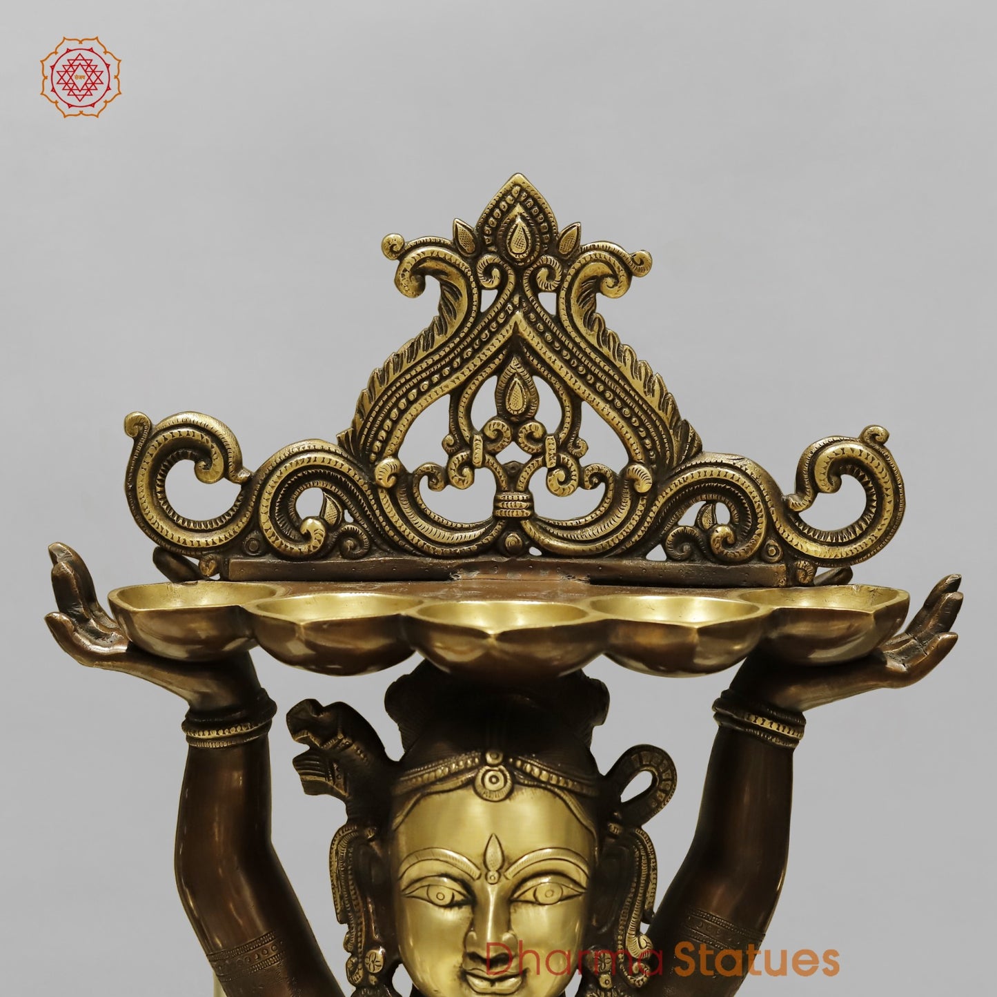 Brass Deep Lady With Multiple Hands (South India Made) Fine, Copper and Smooth Finish 48”