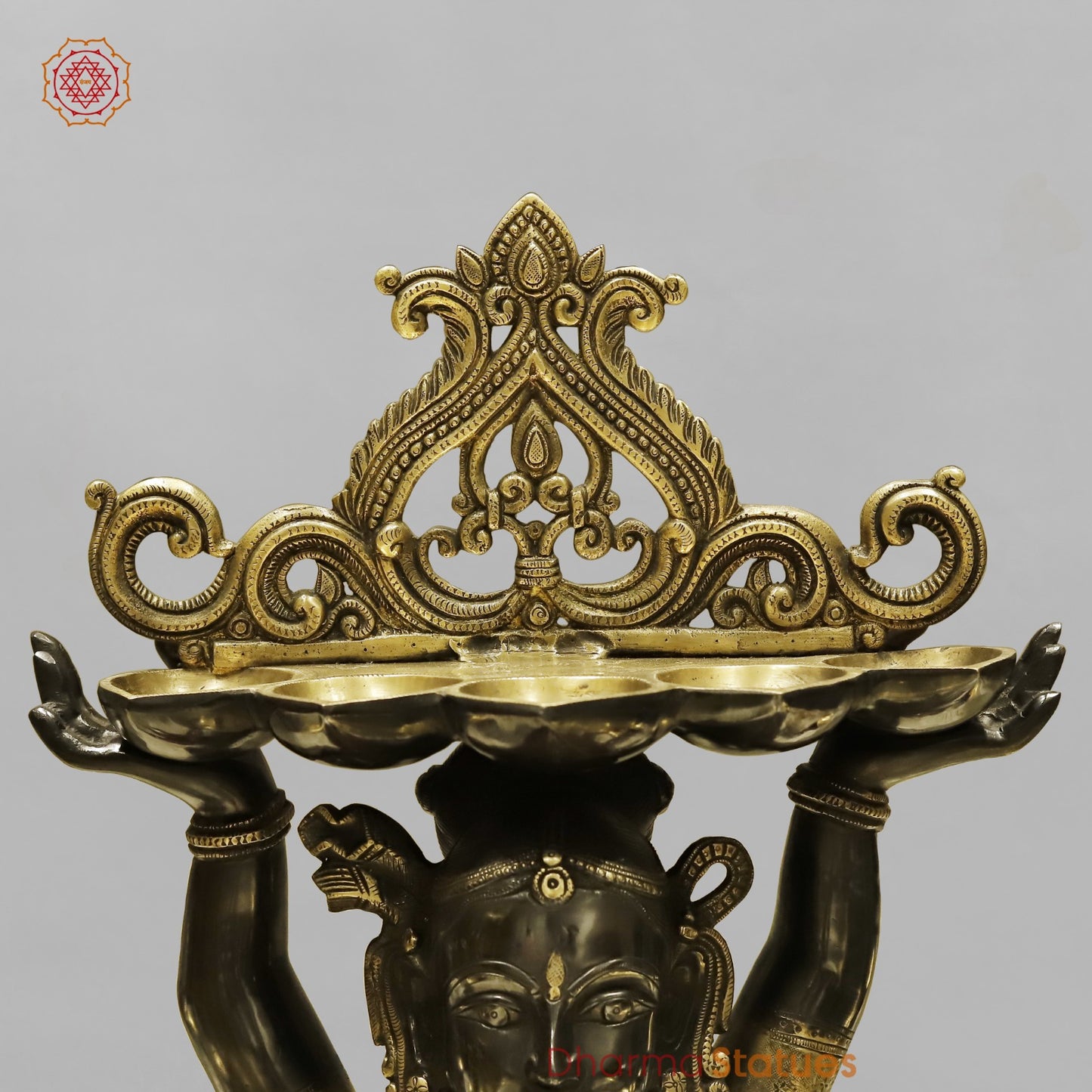 Brass Deep Lady With Multiple Hands (South India Made) Fine, Royal Black and Smooth Finish 48”