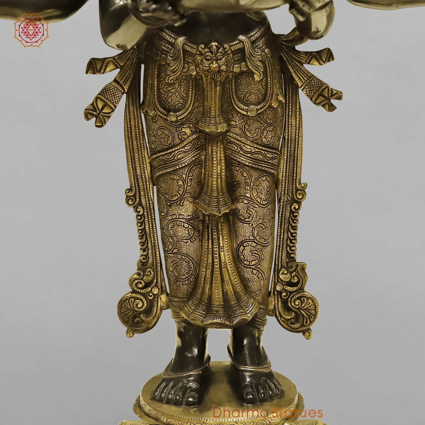 Brass Deep Lady With Multiple Hands (South India Made) Fine, Royal Black and Smooth Finish 48”