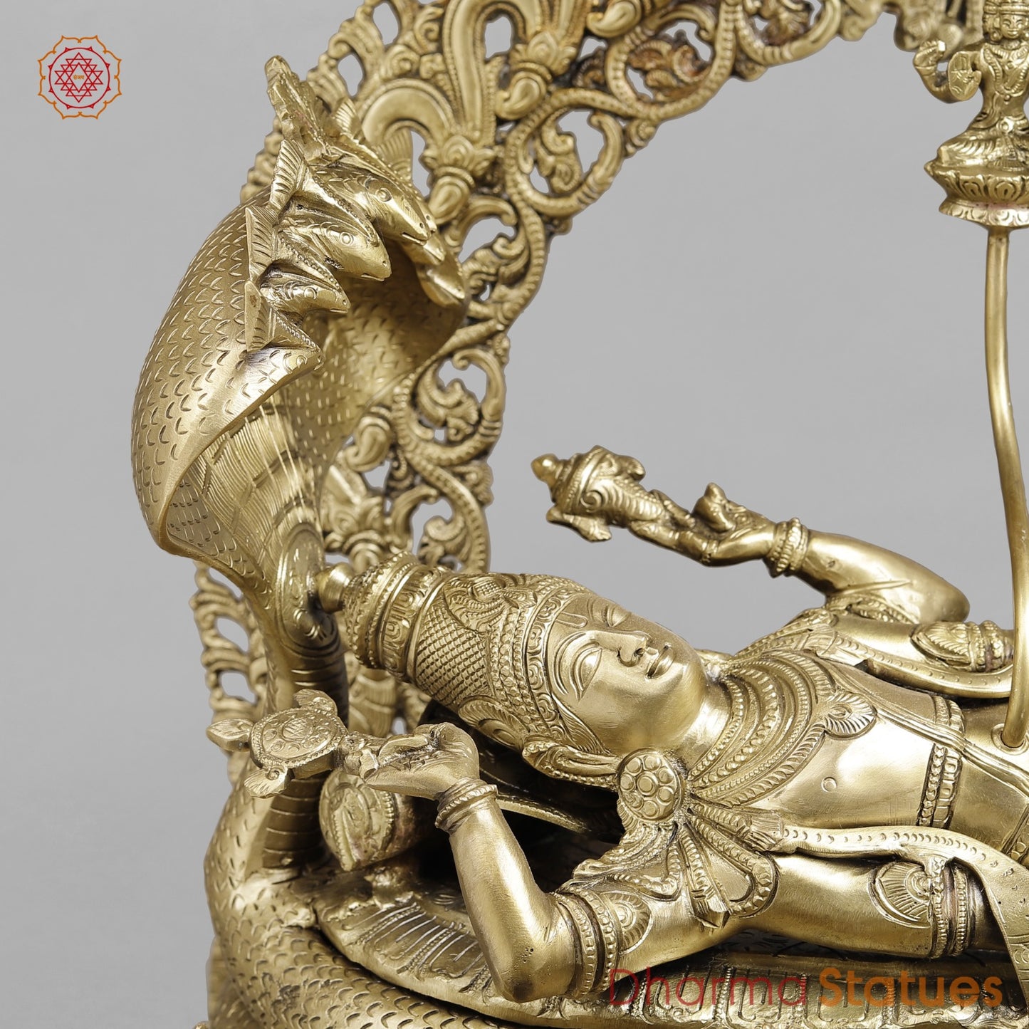 Bronze Vishnu Resting With Lakshmi & Brahma (Anantashayana) Fine 40”  Origin - Swamimalai, Tamil Nadu