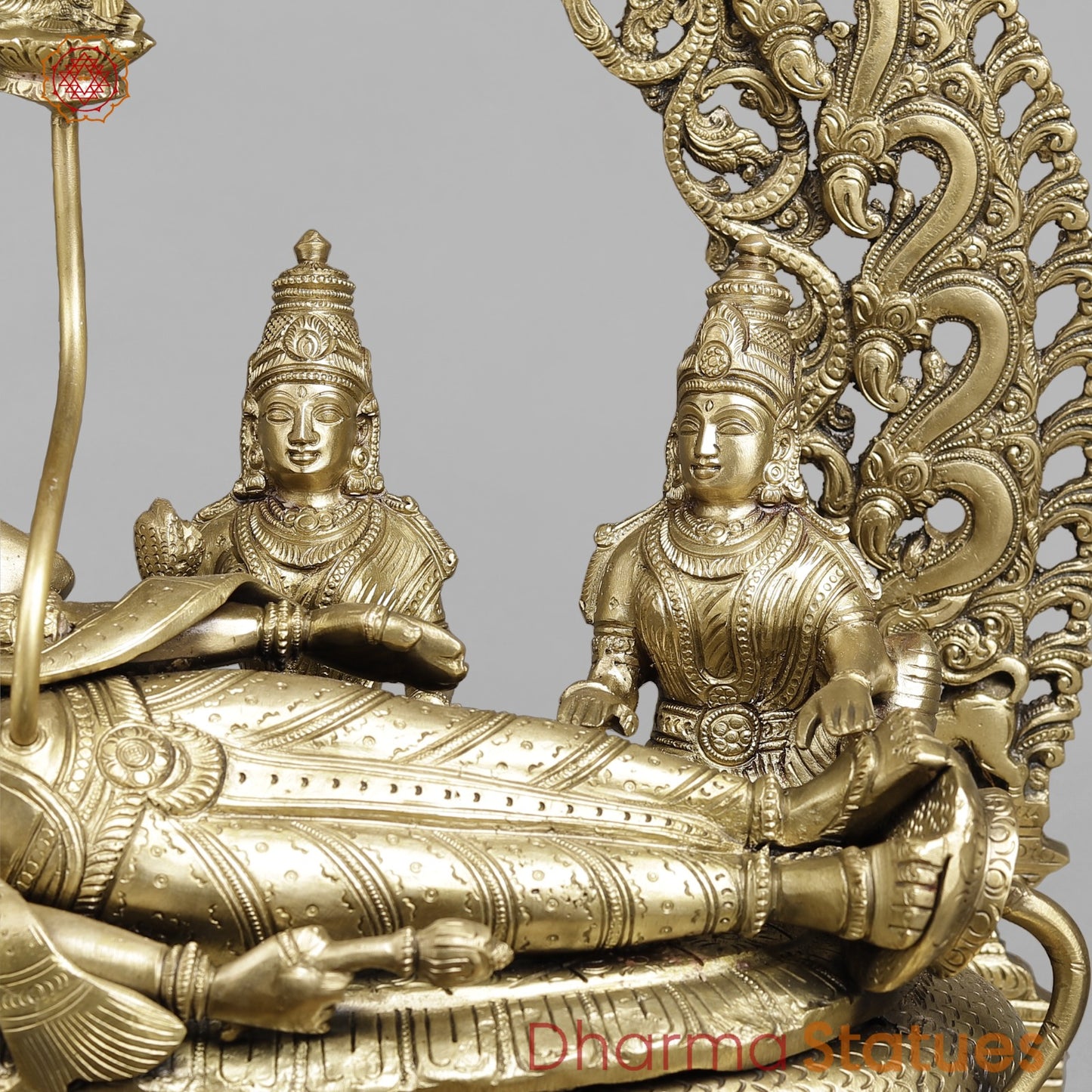 Bronze Vishnu Resting With Lakshmi & Brahma (Anantashayana) Fine 40”  Origin - Swamimalai, Tamil Nadu