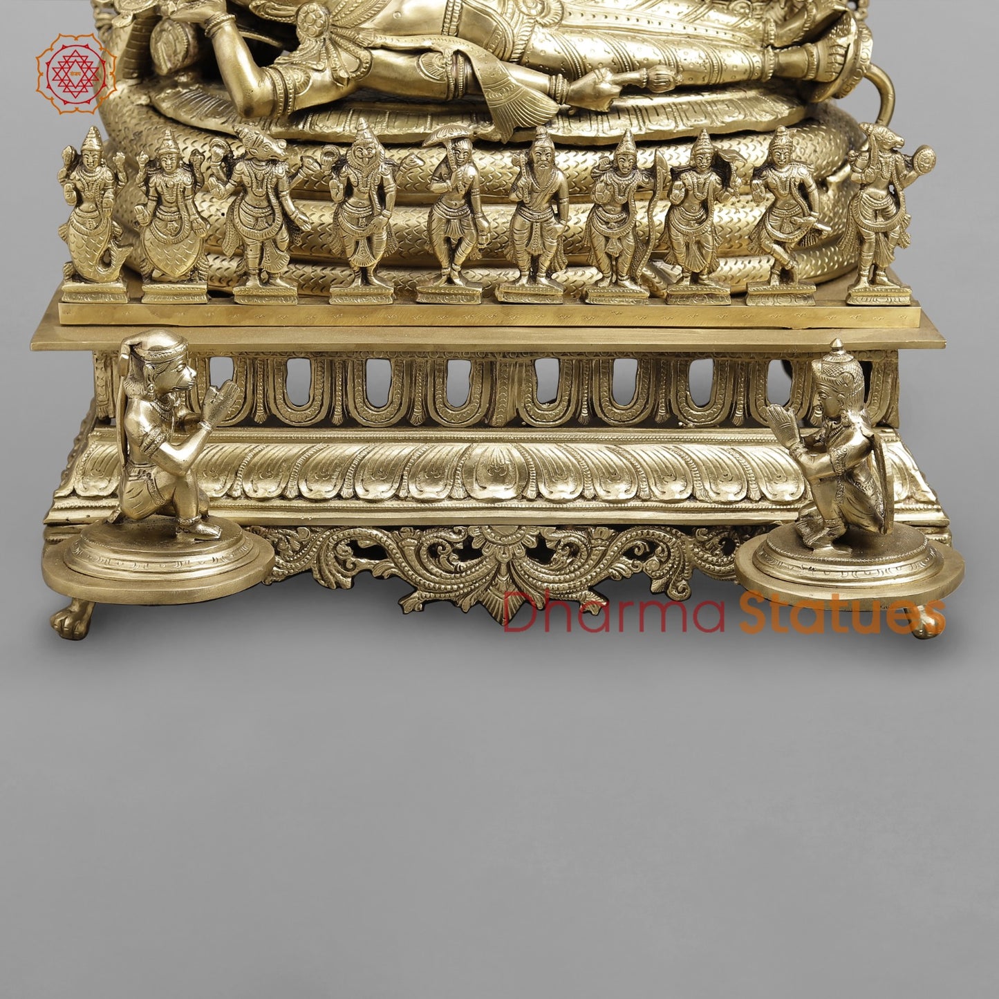 Bronze Vishnu Resting With Lakshmi & Brahma (Anantashayana) Fine 40”  Origin - Swamimalai, Tamil Nadu