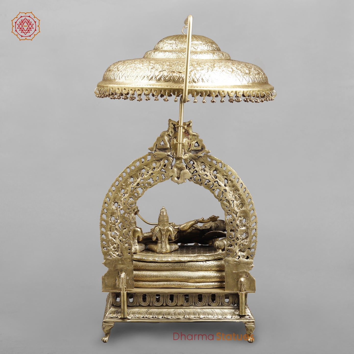 Bronze Vishnu Resting With Lakshmi & Brahma (Anantashayana) Fine 40”  Origin - Swamimalai, Tamil Nadu