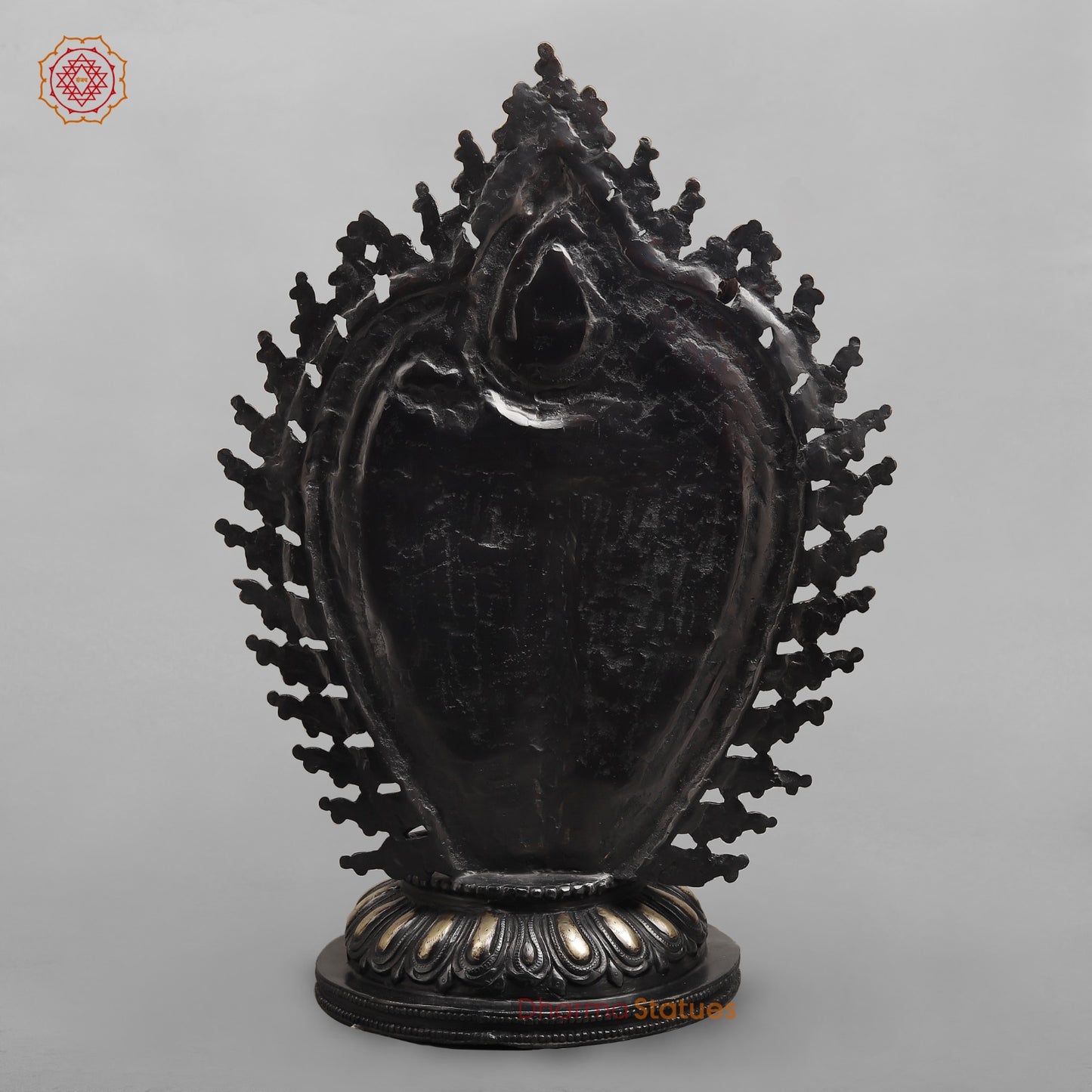 Brass Ganesh dancing With Many Hands on Rat Fine, Royal black Finish 31”